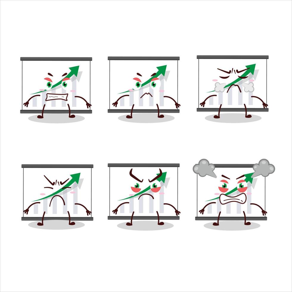 tabel gaan omhoog tekenfilm karakter met divers boos uitdrukkingen vector