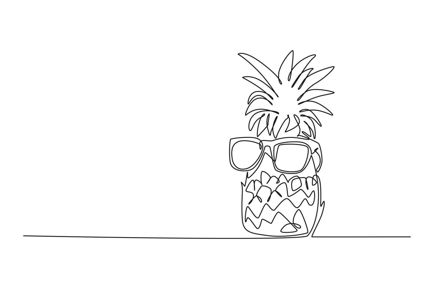 single een lijn tekening ananas. zomer strand concept. doorlopend lijn trek ontwerp grafisch vector illustratie.