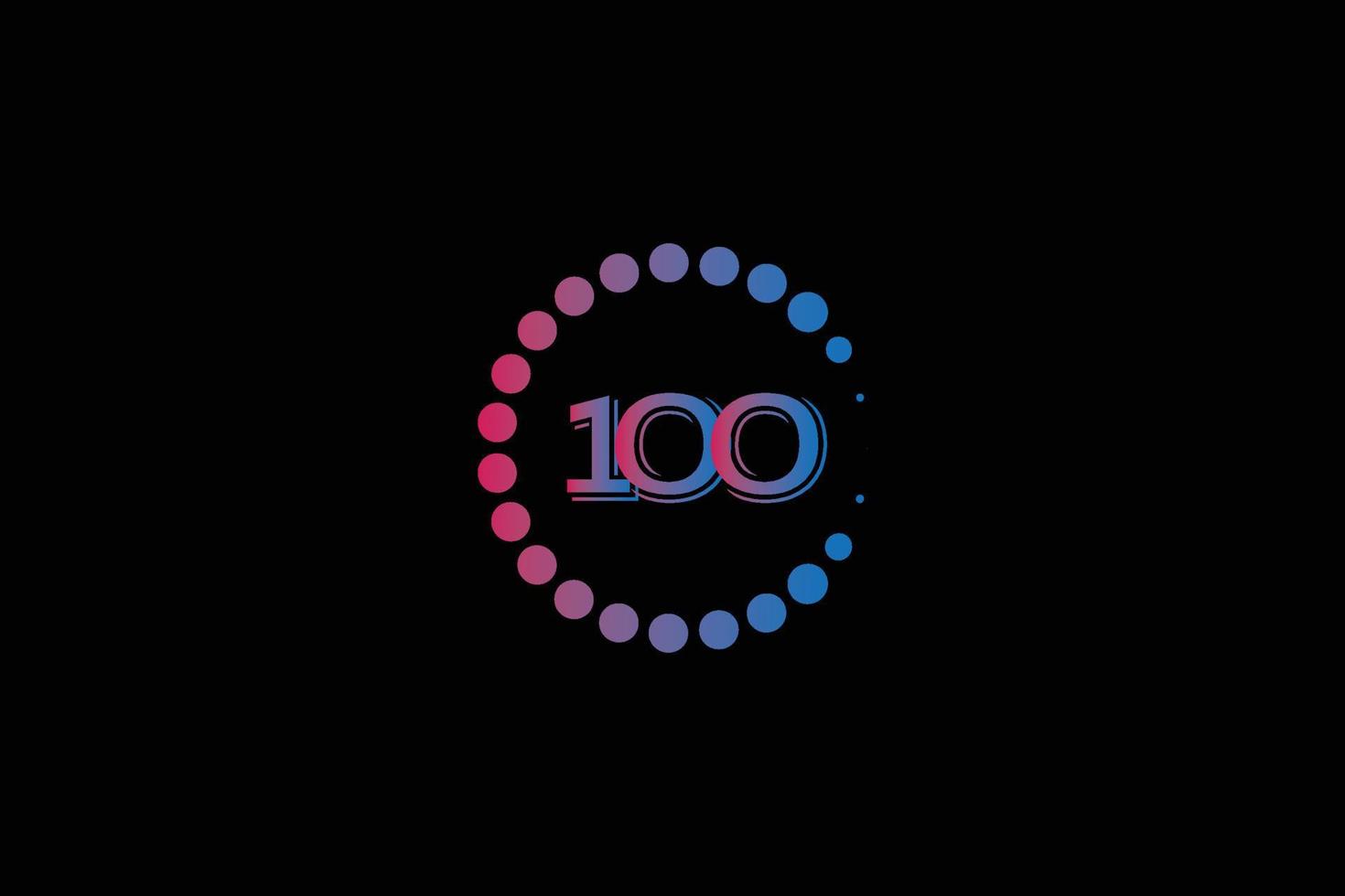 100 aantal en brief eerste logo ontwerp sjabloon vector illustratie.