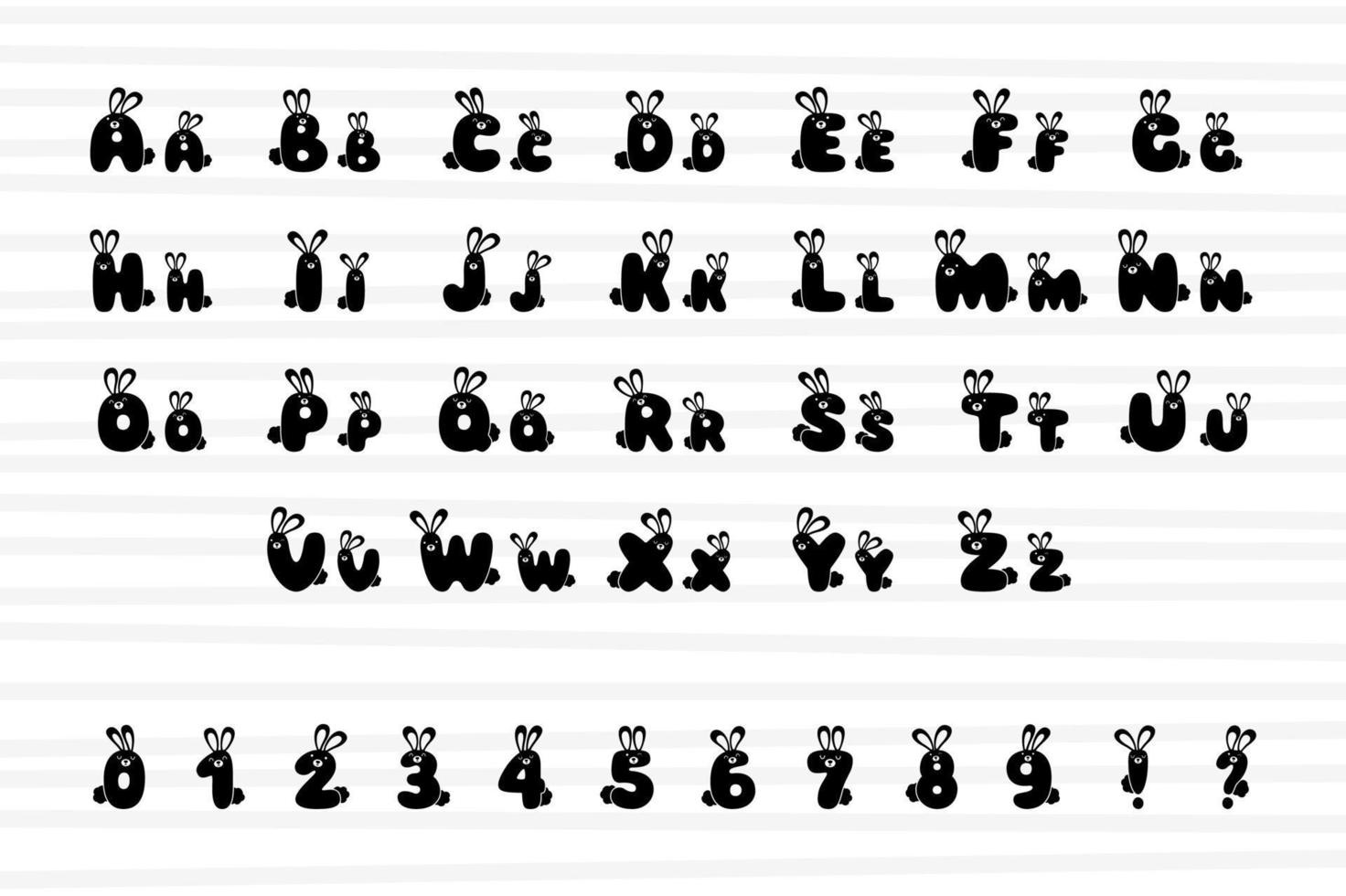 konijn alfabet in tekenfilm stijl vector