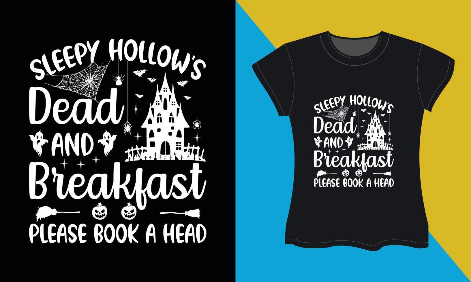 halloween SVG t-shirt ontwerp, slaperig holtes dood en ontbijt vector
