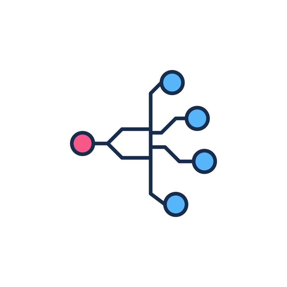 neurale netwerk technologie vector concept gekleurde icoon of symbool