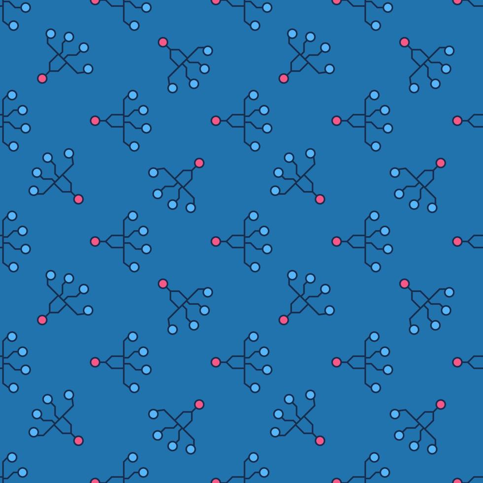 neurale netwerk technologie vector gekleurde naadloos patroon