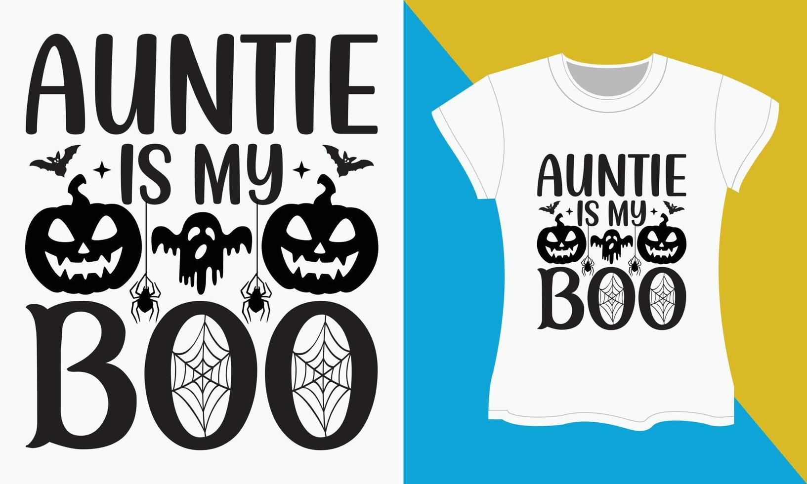 halloween grappig familie typografie t-shirt ontwerp, tante is mijn boe vector