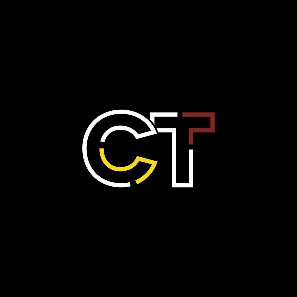 abstract brief ct logo ontwerp met lijn verbinding voor technologie en digitaal bedrijf bedrijf. vector