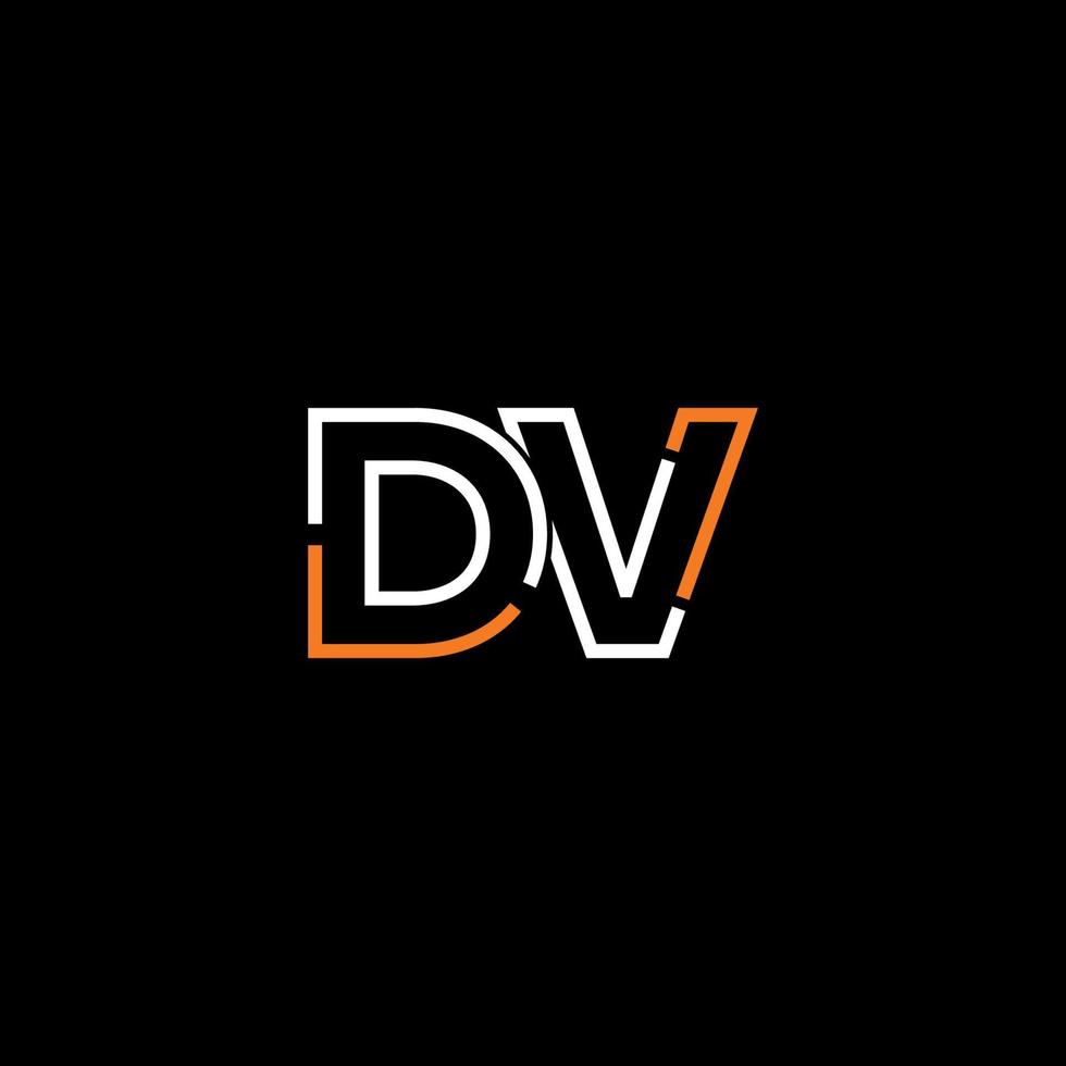 abstract brief dv logo ontwerp met lijn verbinding voor technologie en digitaal bedrijf bedrijf. vector