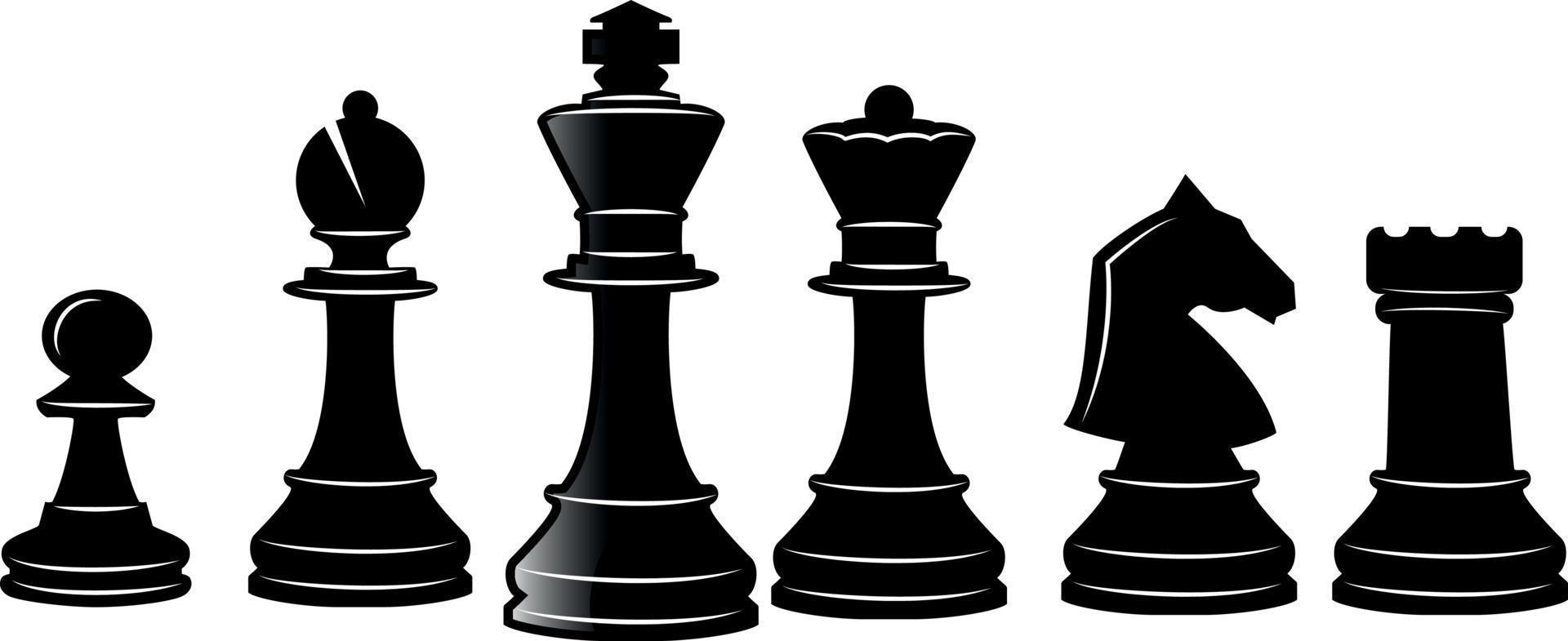 zwart en wit beeld van schaak stukken vector