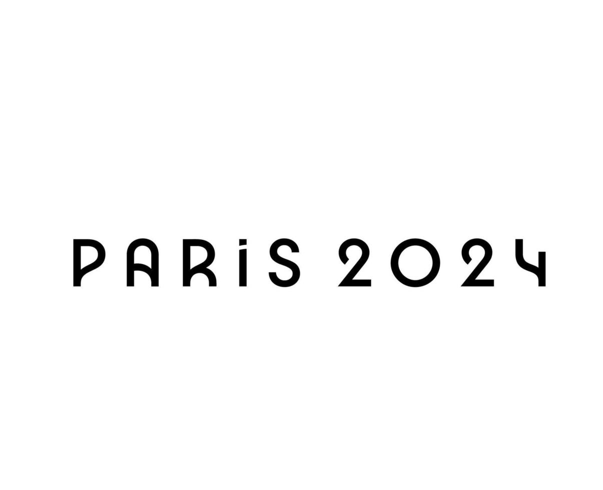 Parijs 2024 naam zwart olympisch spellen symbool logo abstract ontwerp vector illustratie