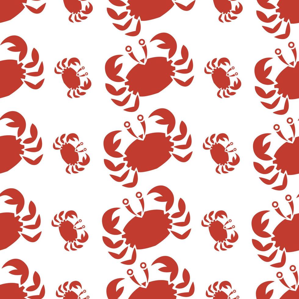 rood krab patroon Aan een wit achtergrond vector