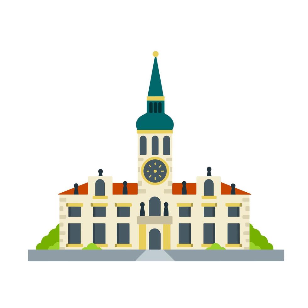 Loreta. Praag toerist attractie. Tsjechisch architectuur. reizen naar Europa. christen kerk en paleis. oud dorp. mooi huis en gebouw. barok stijl. vlak tekenfilm vector