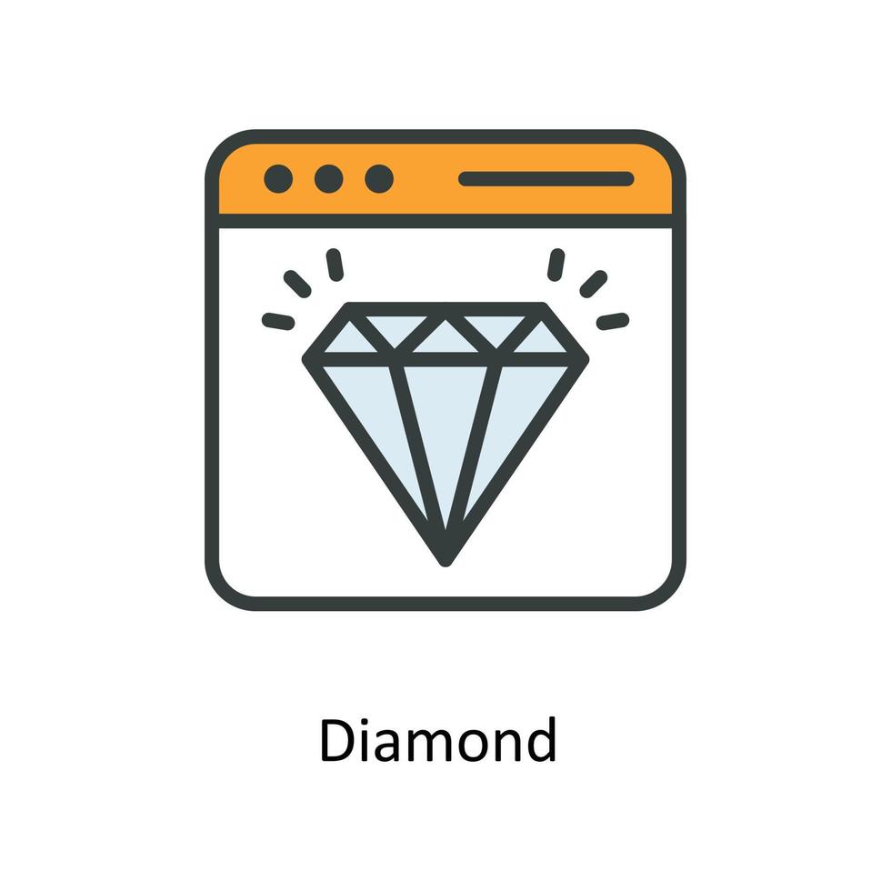 diamant vector vullen schets pictogrammen. gemakkelijk voorraad illustratie voorraad