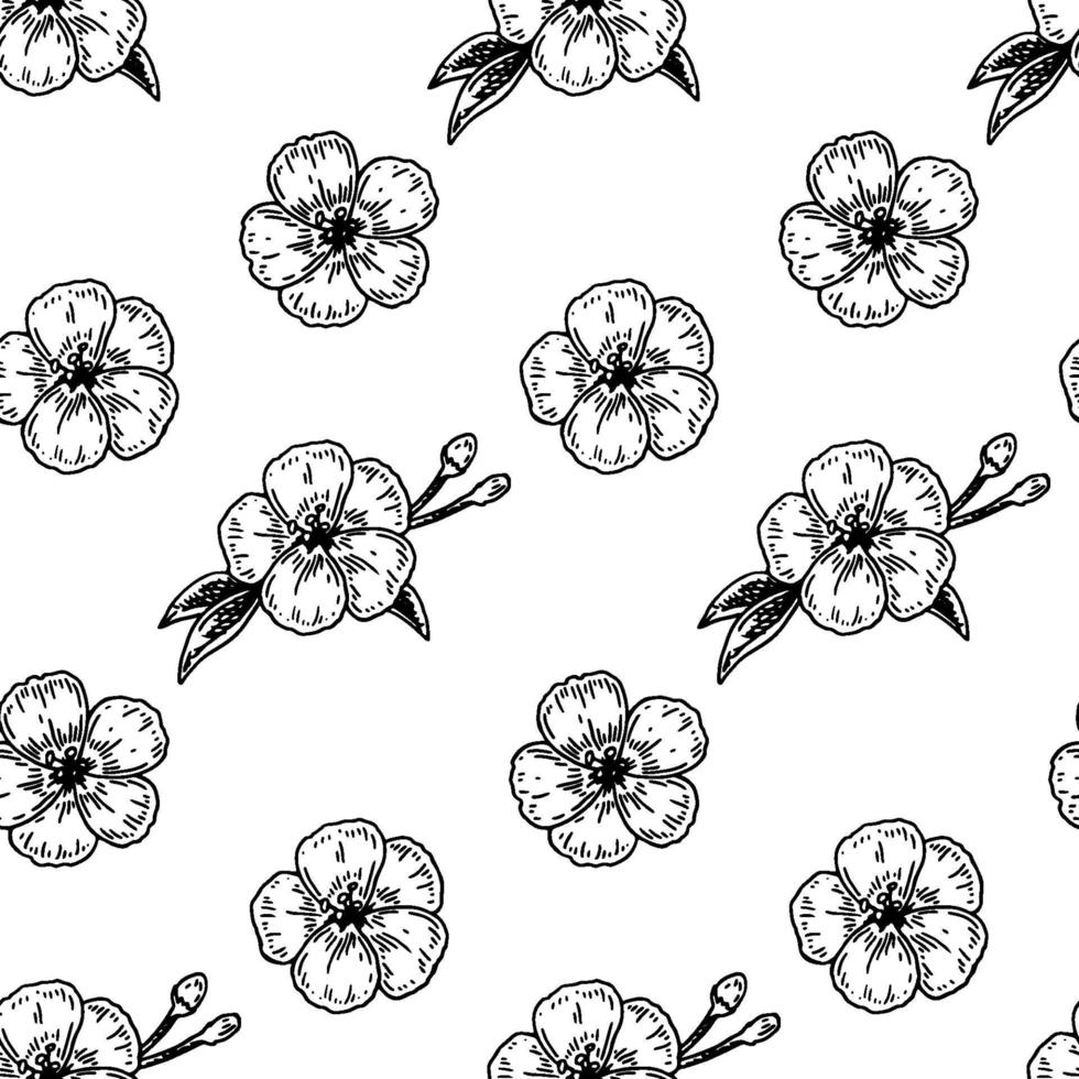 lente bloemen naadloze patroon met hand getrokken ontwerpelementen. vectorillustratie in schetsstijl. vector