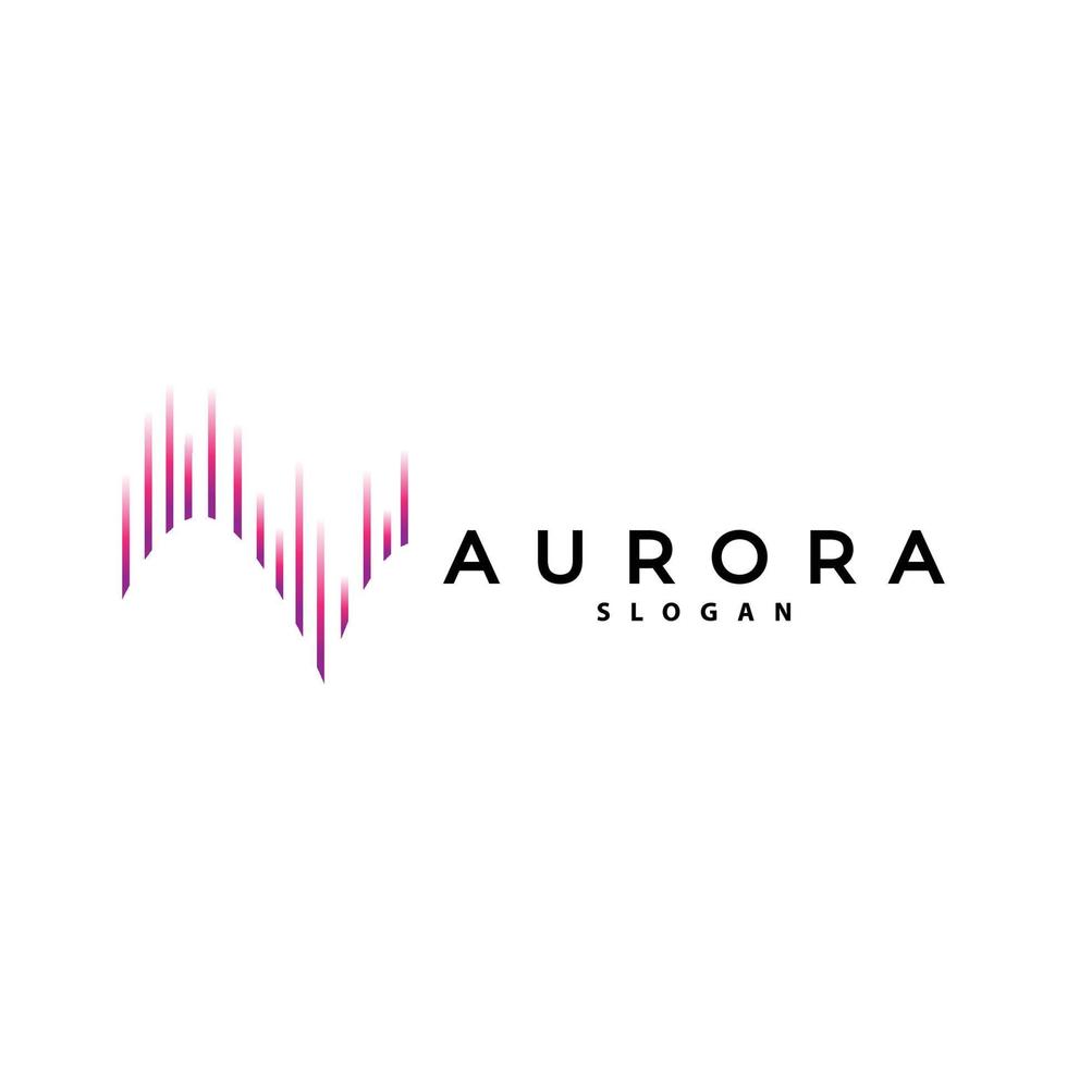 Aurora logo, licht Golf vector, natuur landschap ontwerp, Product merk sjabloon illustratie icoon vector