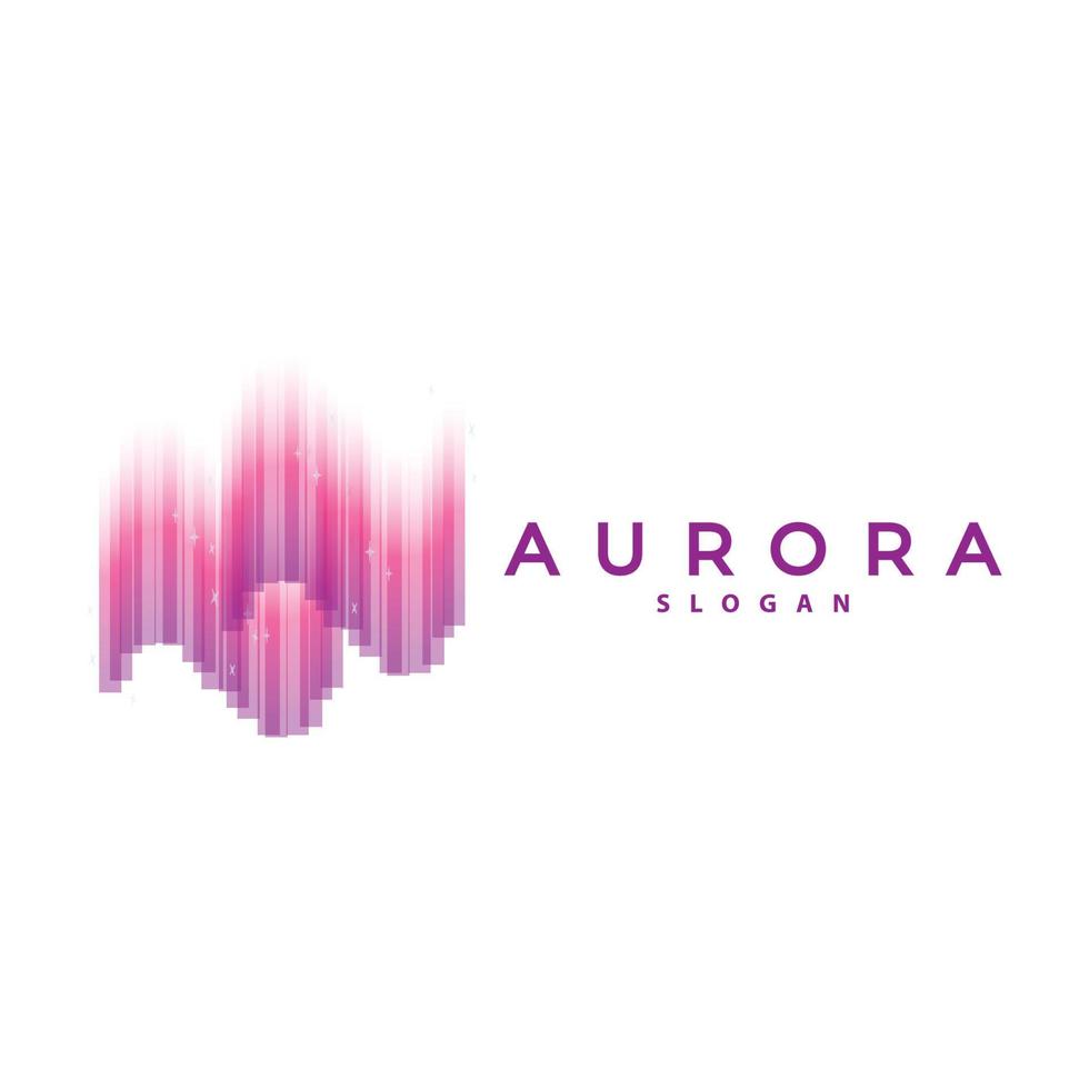 Aurora logo, licht Golf vector, natuur landschap ontwerp, Product merk sjabloon illustratie icoon vector