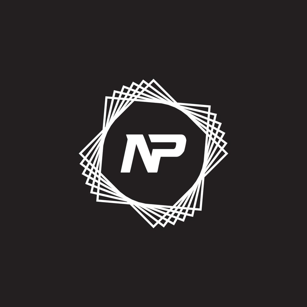 np pn brief logo ontwerp vector sjabloon