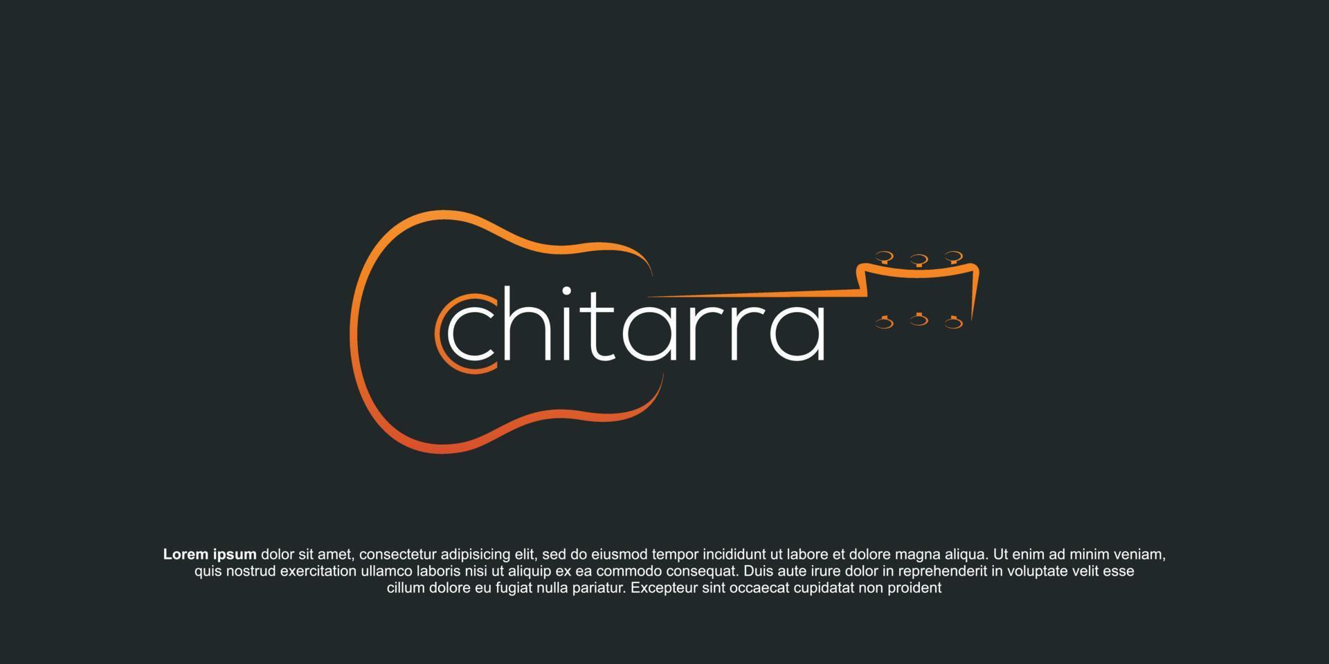 gitaar logo ontwerp vector voorraad illustratie . gitaar winkel logo . rots muziek- festival logo