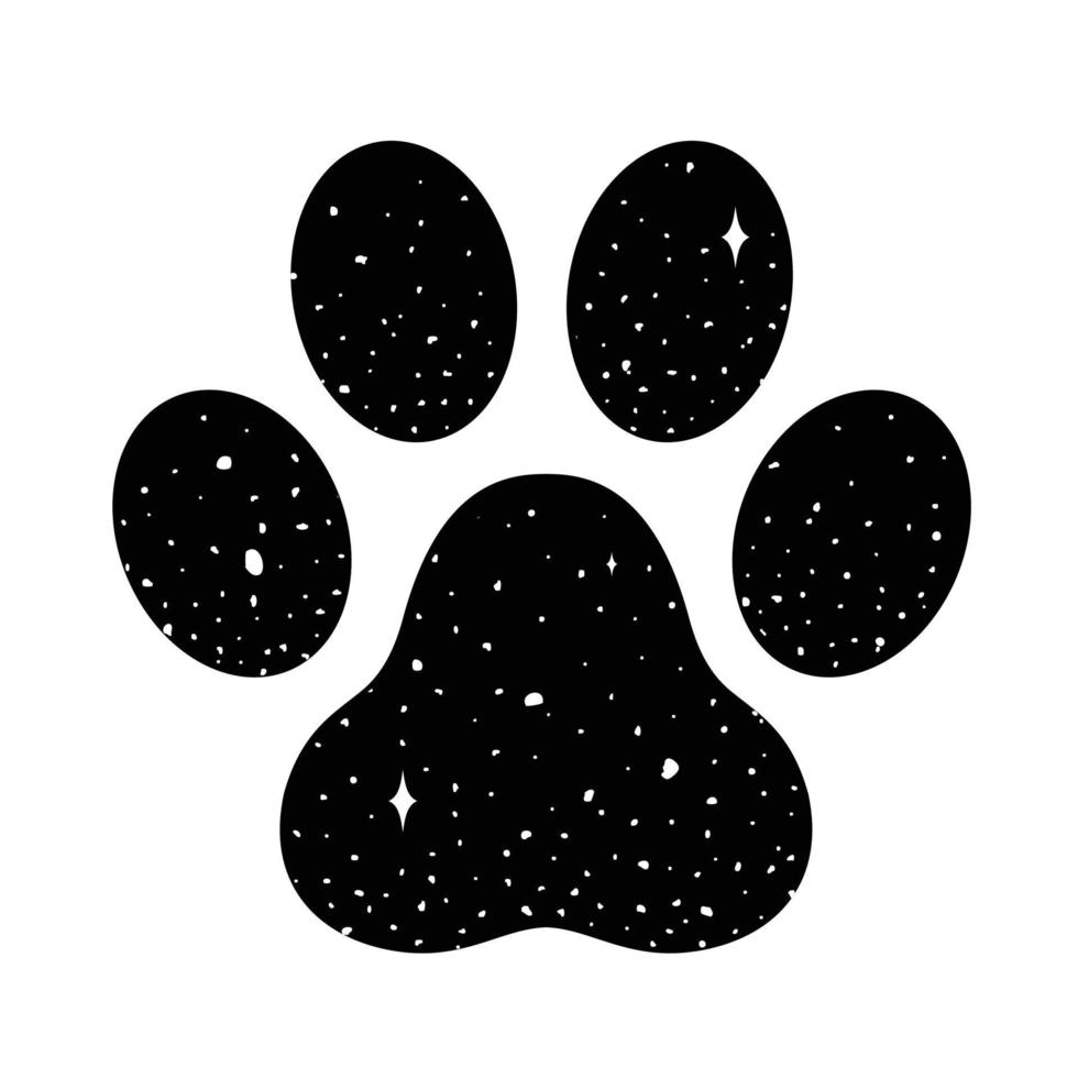 hond poot logo bulldog vector icoon ruimte nacht lucht illustratie grafisch tekenfilm achtergrond behang