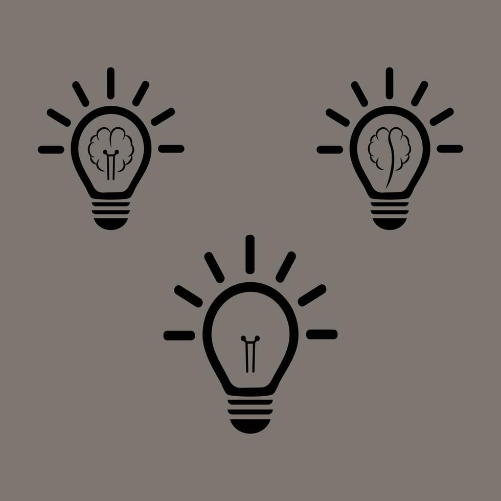 creatief idee concept met brainstorming en lamp vector