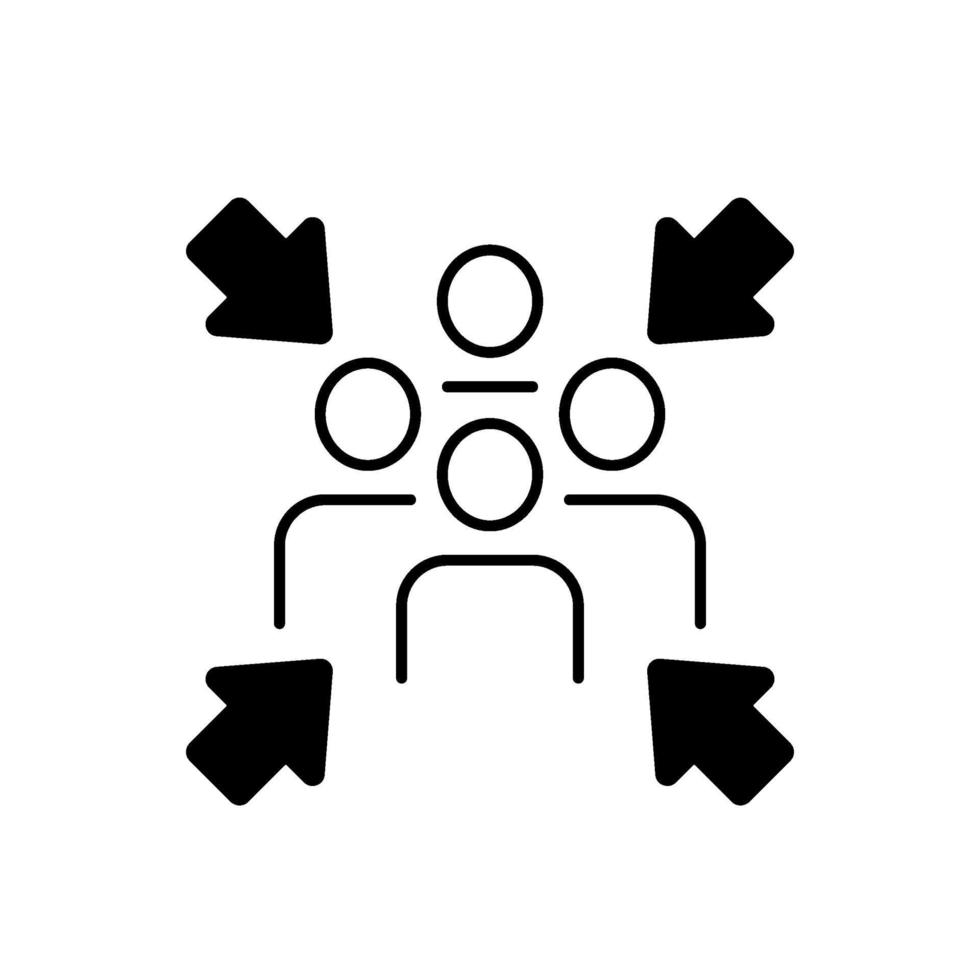 verzamelpunt lineaire pictogram vector