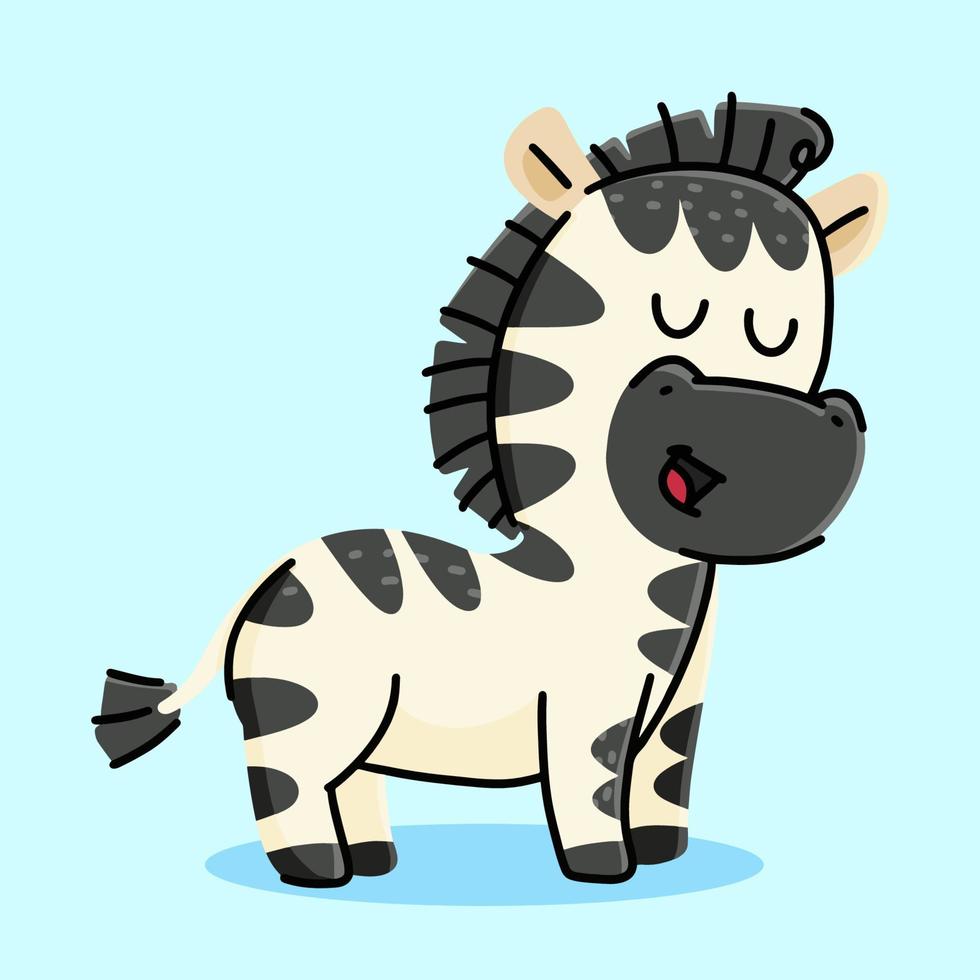 schattig zebra tekenfilm. vector tekenfilm illustratie