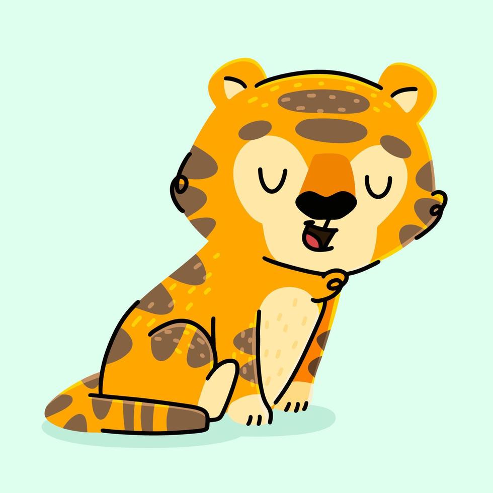 schattig tijger tekenfilm. vector tekenfilm illustratie