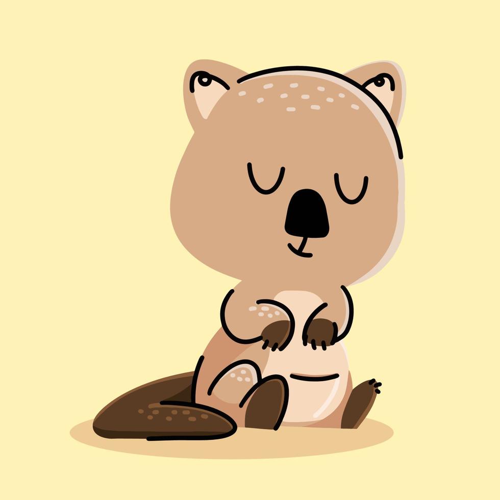 schattig quokka tekenfilm. vector tekenfilm illustratie