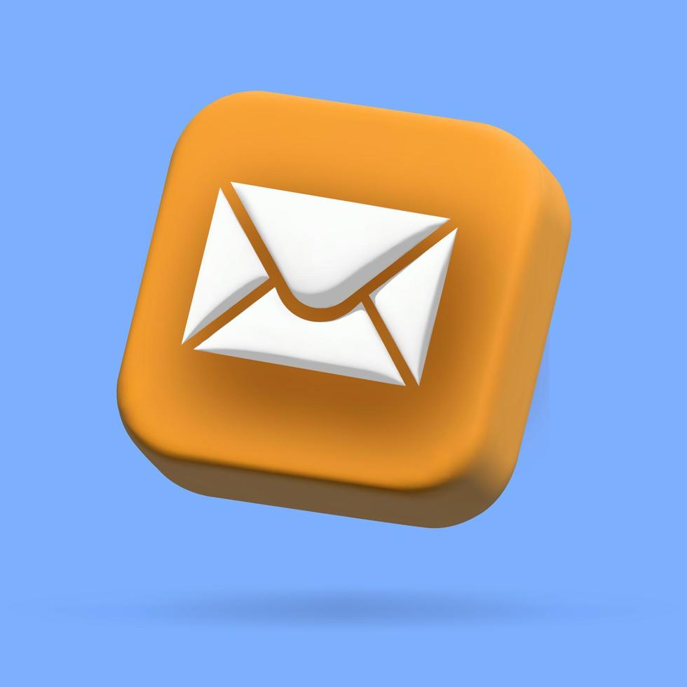 sociaal media mail sms icoon. 3d vector tekenfilm illustratie. toespraak bubbel