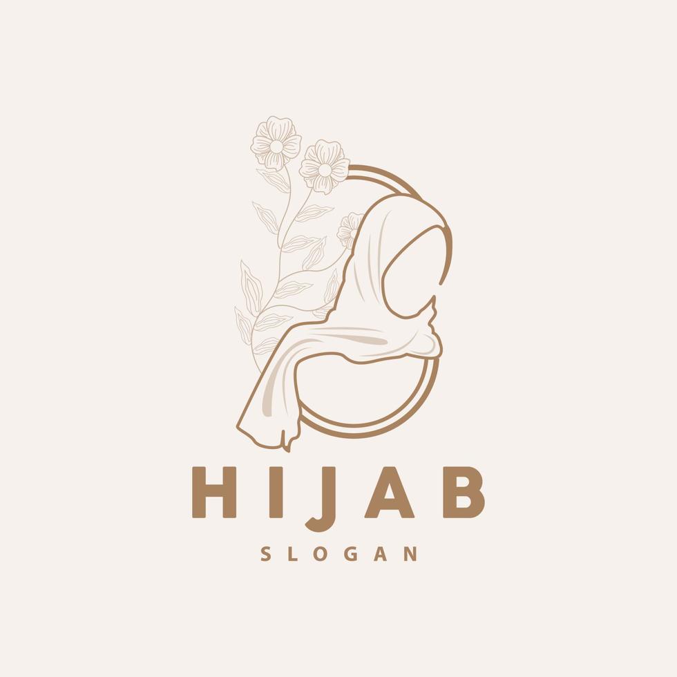 hijab logo, mode Product vector merk, moslim Dames hijab winkel ontwerp