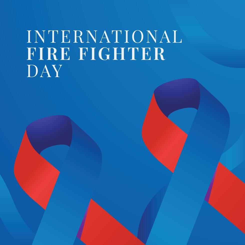 Internationale brandweerman dag poster ontwerp sjabloon. brandweerman blauw en rood lint viering. brand vechter dag lint vector ontwerp.