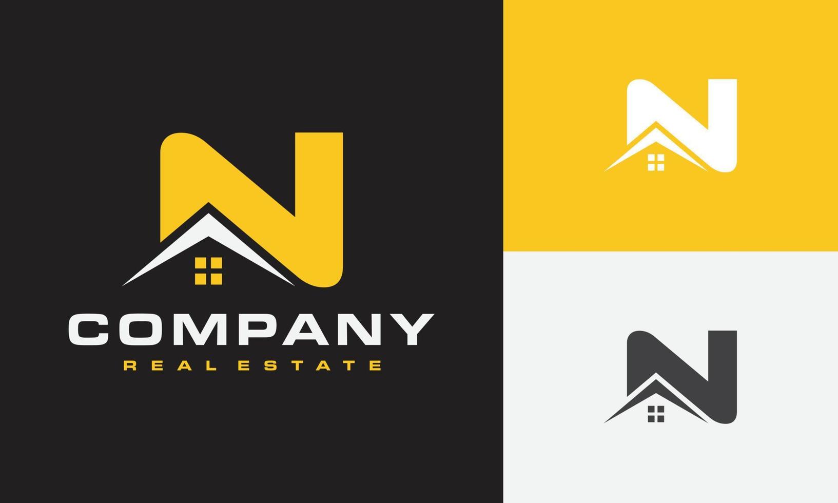 letter n huis logo vector