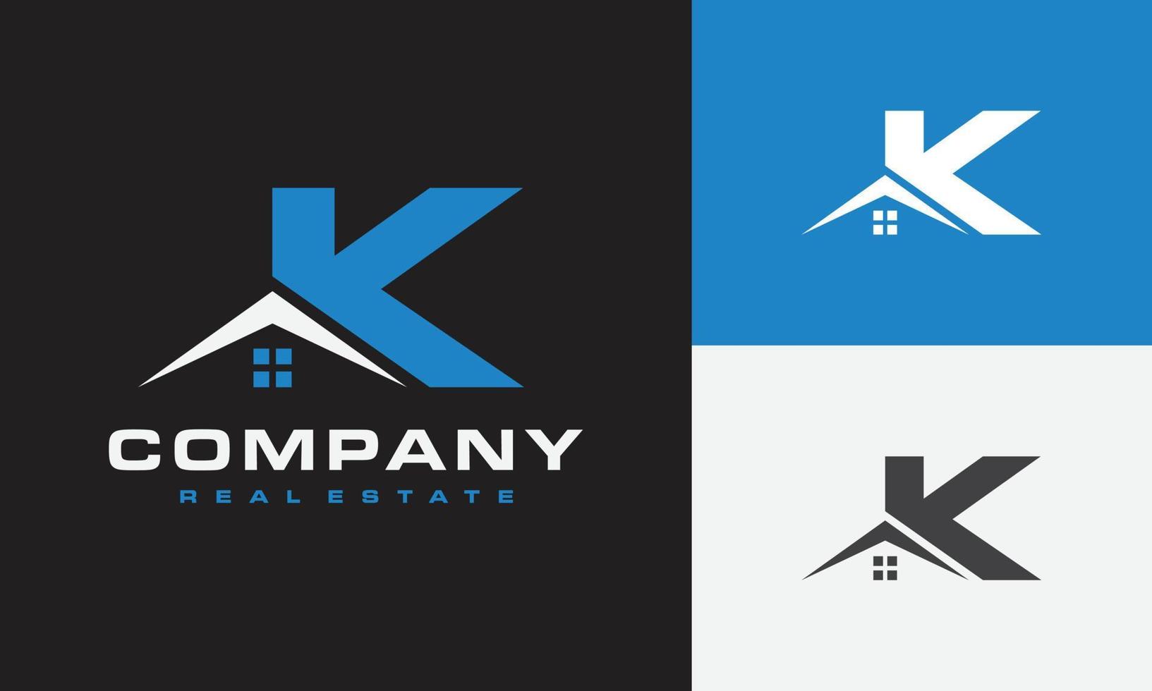 brief k huis logo vector