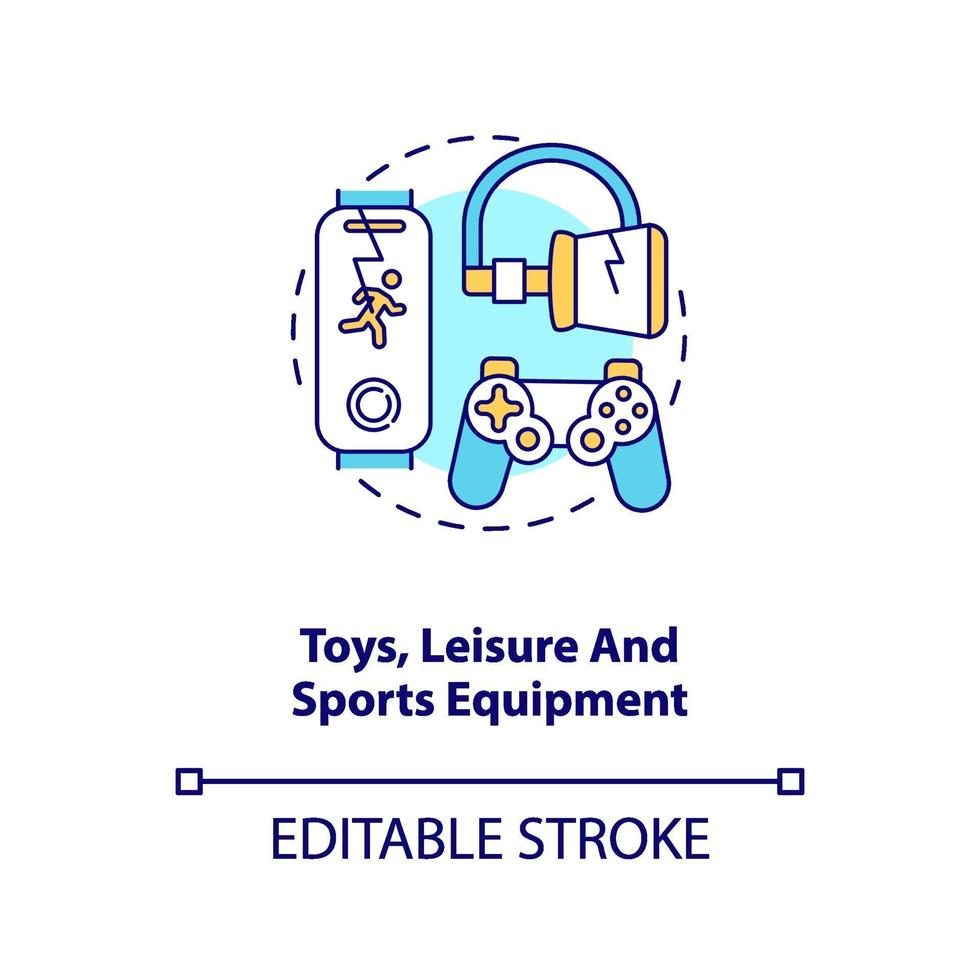 speelgoed, vrijetijds- en sportuitrusting concept pictogram vector