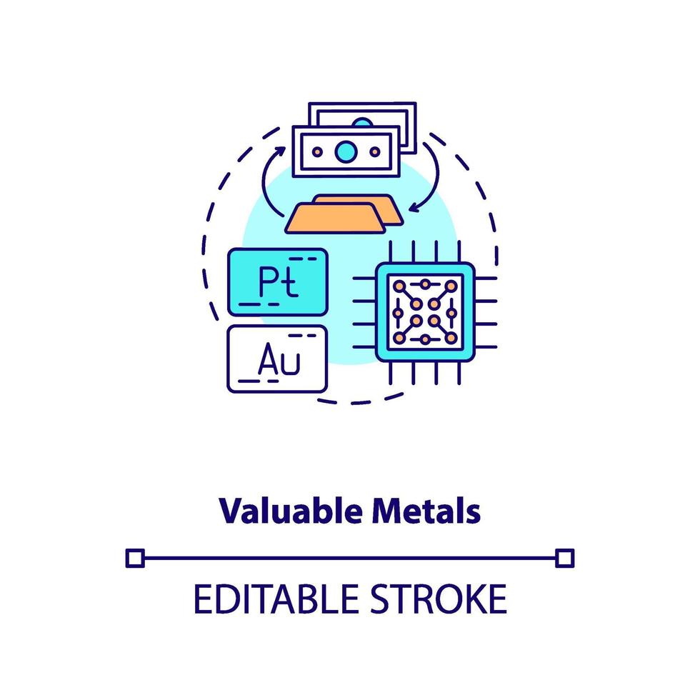 waardevolle metalen concept pictogram vector