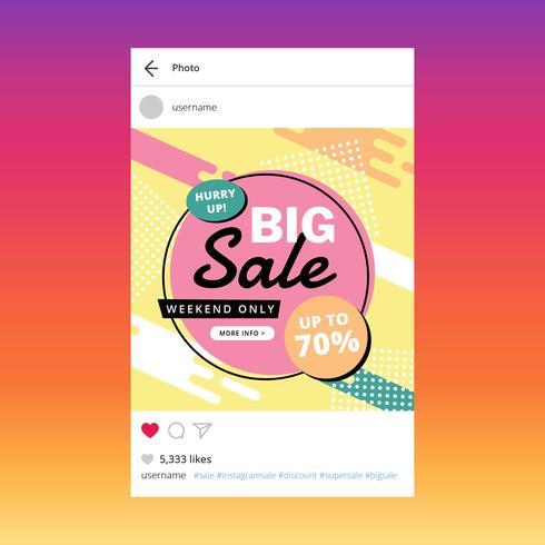 Instagram verkoop vectormalplaatje vector