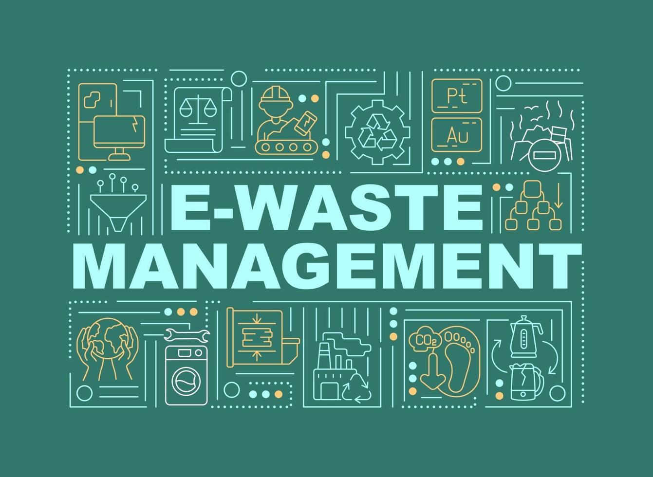 e-waste management woord concepten banner vector