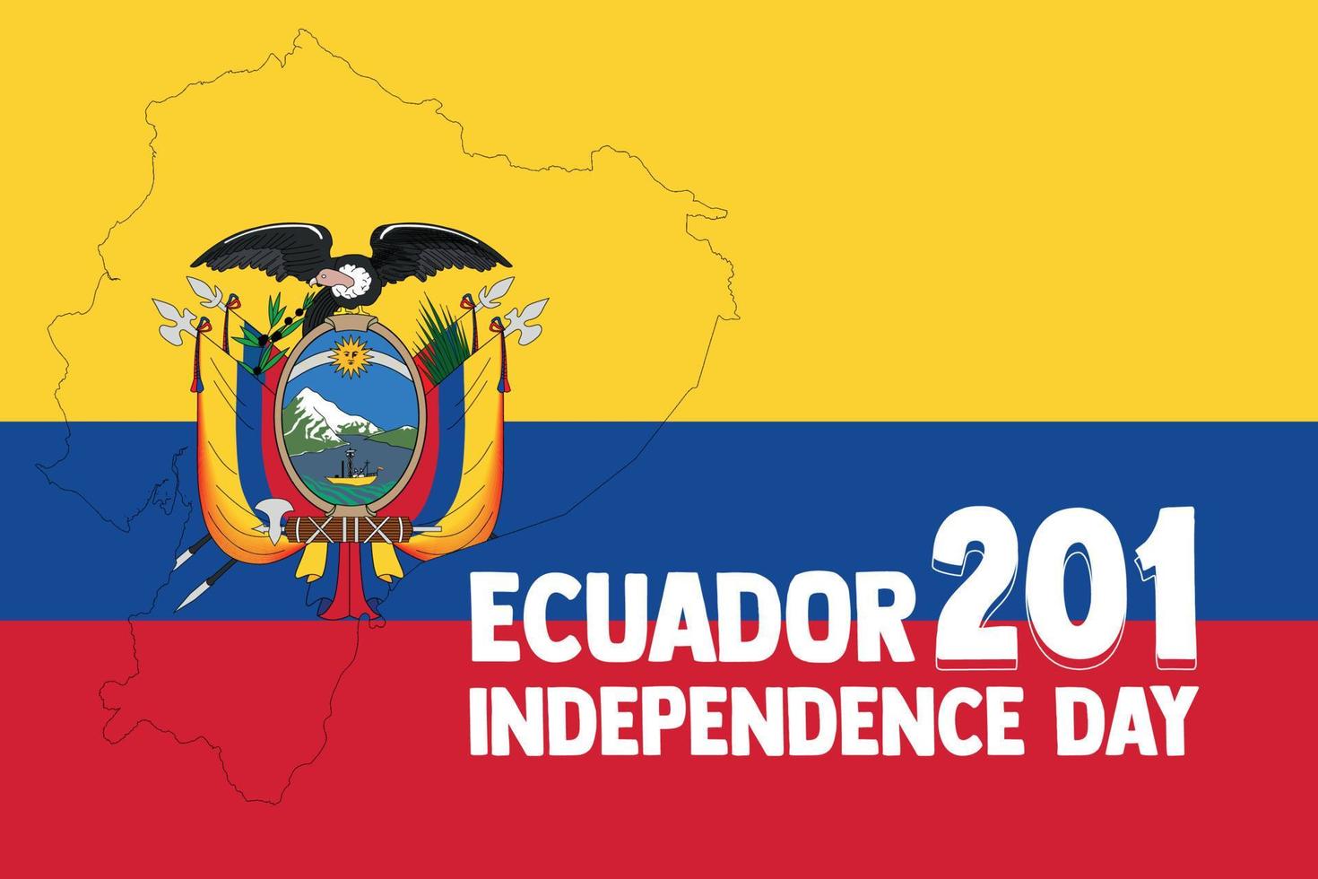 Ecuador onafhankelijkheid dag 201 th vector