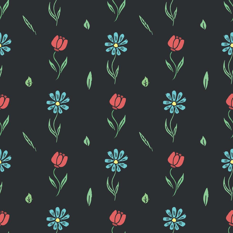 naadloos bloemen patroon. tekening achtergrond met bloemen. voorjaar patroon vector