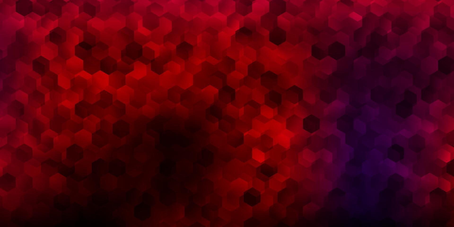 donkerroze, rode vectortextuur met kleurrijke zeshoeken. vector