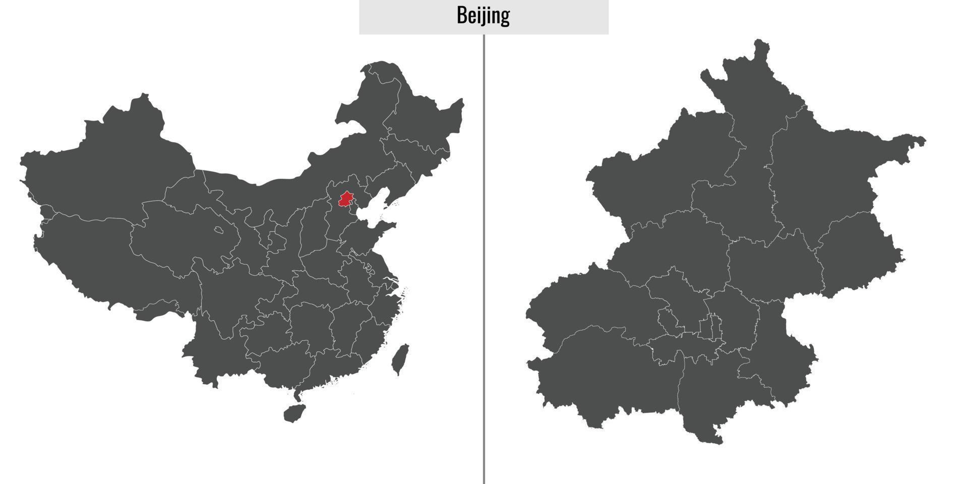 kaart provincie van China vector