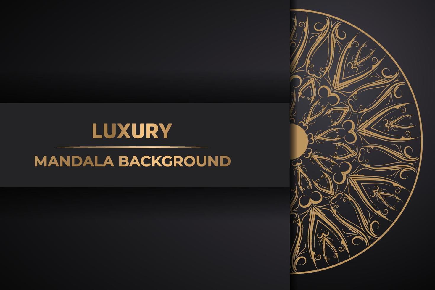 luxe sier- mandala ontwerp achtergrond in gouden, abstract zwart en goud cirkel overladen achtergrond vector