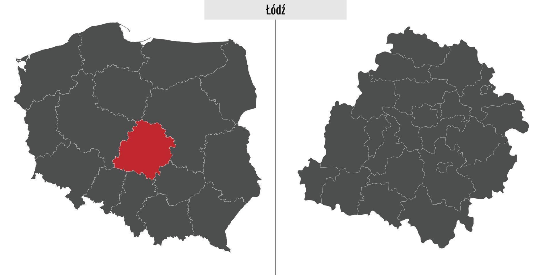 kaart provincie van Polen vector