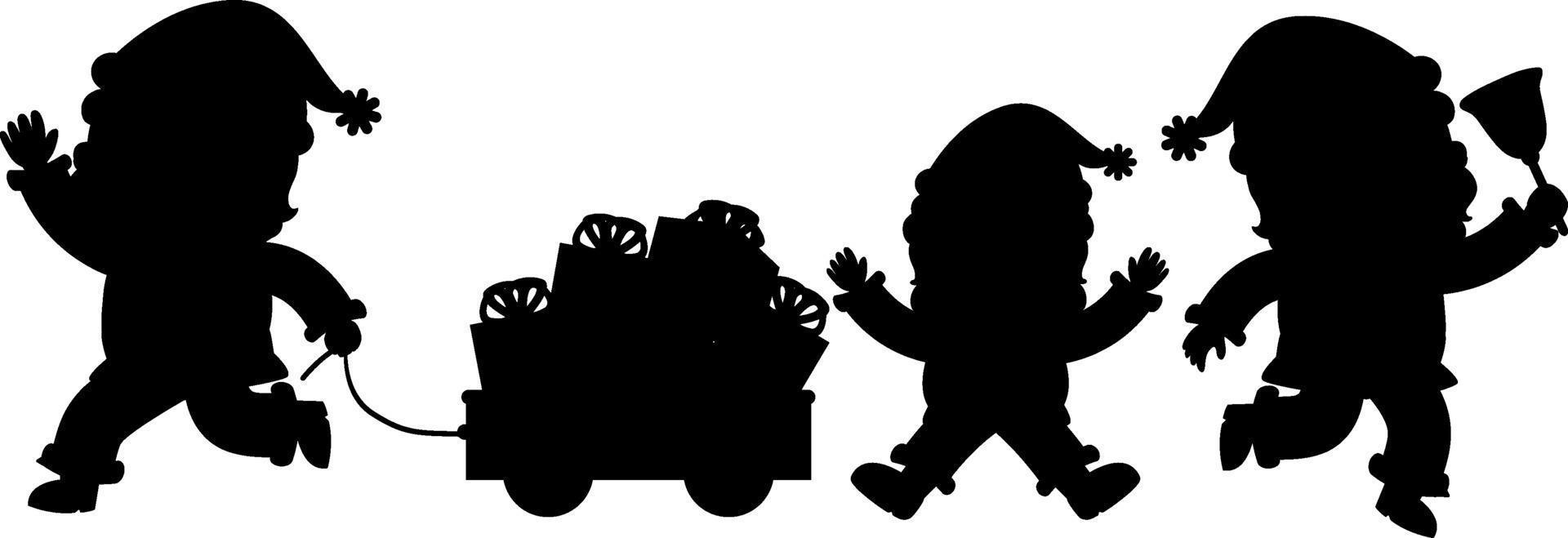 set van kinderen silhouet stripfiguur vector