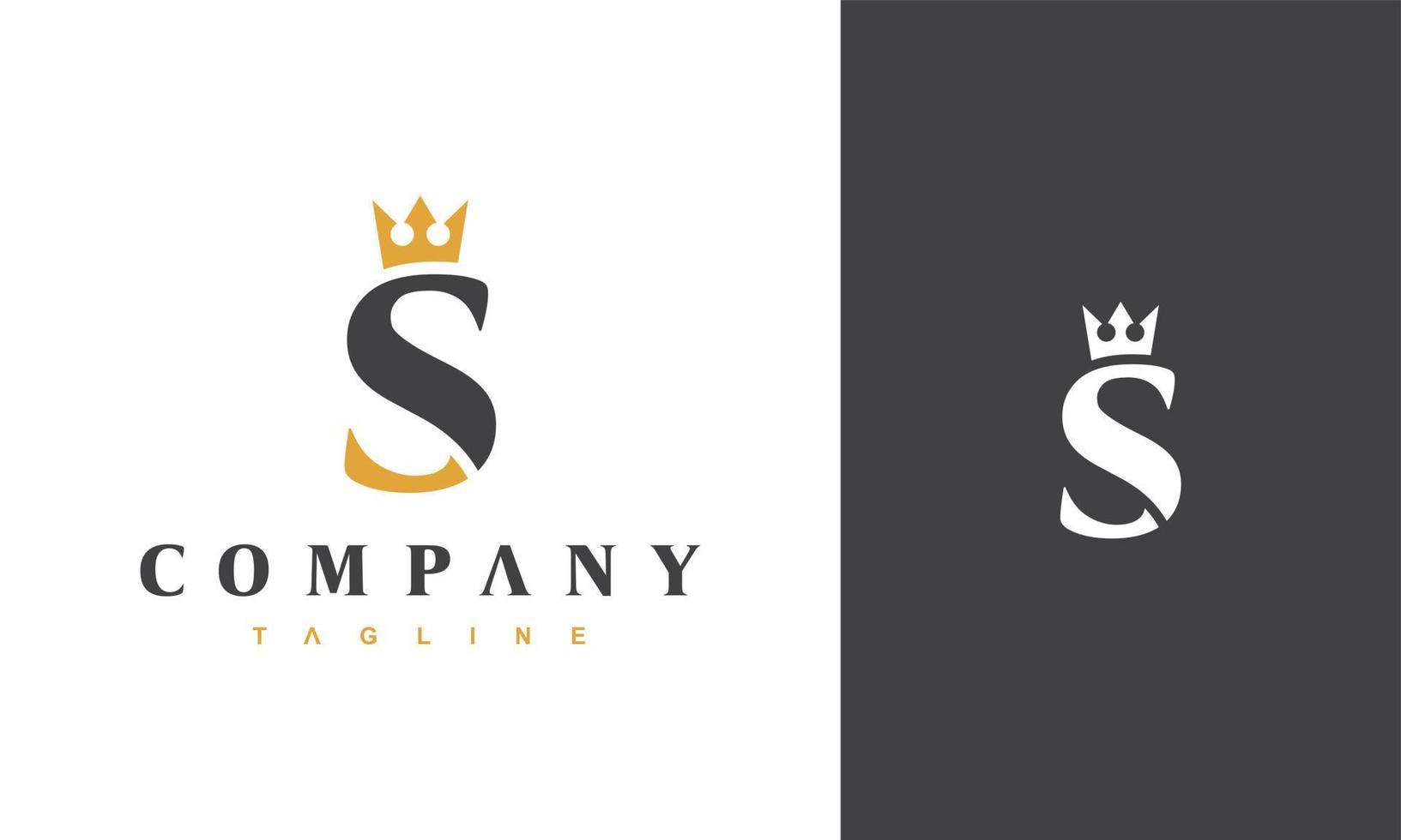 eerste s elegant kroon logo vector