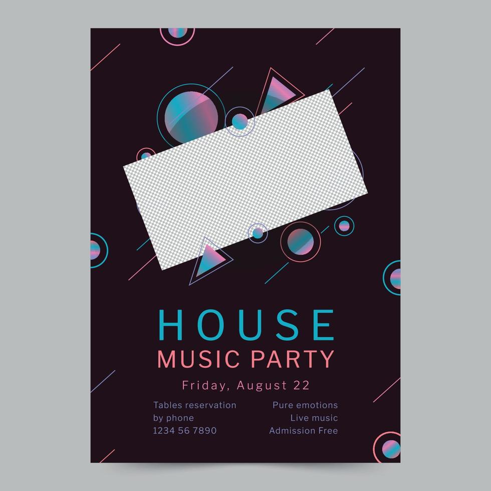 huis muziek- partij sjabloon van folder, ogenblik downloaden, bewerkbare ontwerp, pro vector