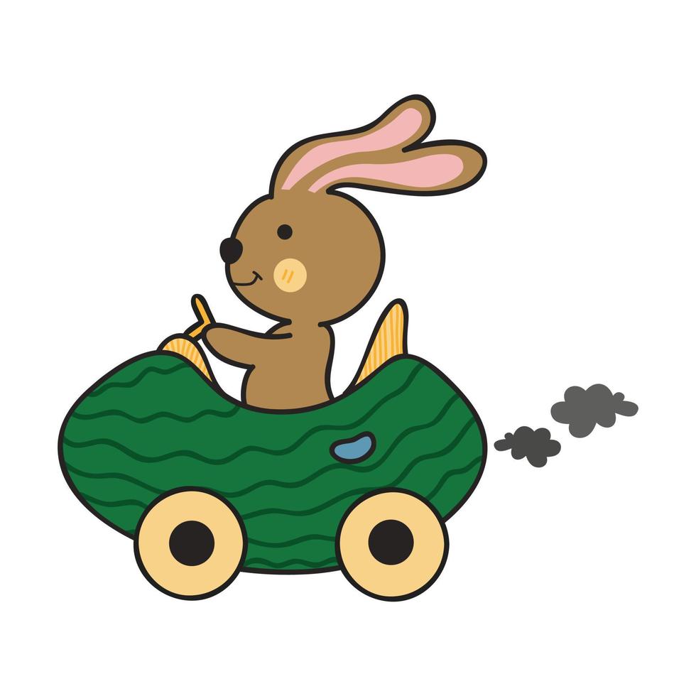 schattig en grappig konijn konijn met Pasen ei. konijn Pasen illustratie. vector