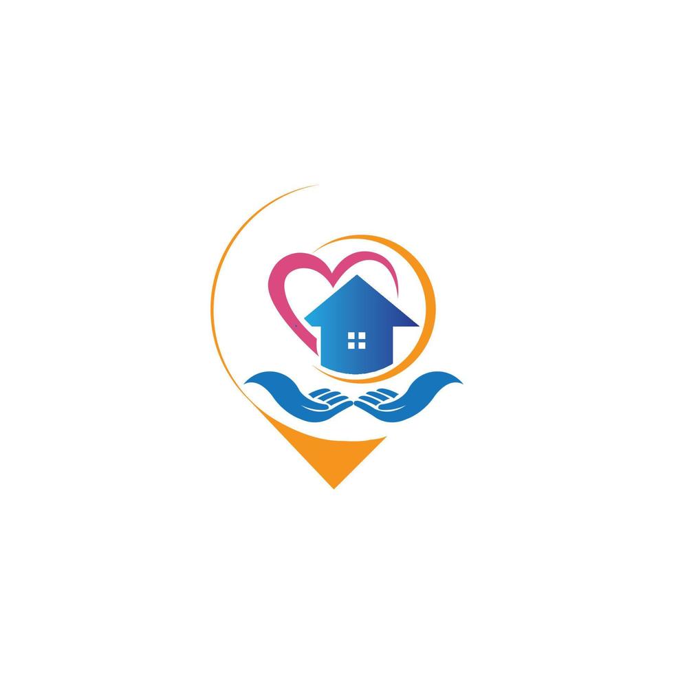 een huis plaats logo, huis plaats, pin huis logo vector