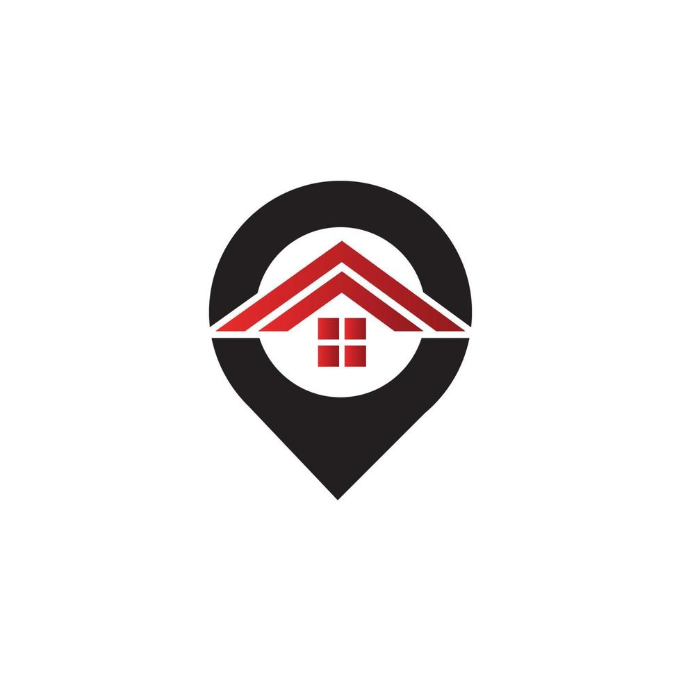 een huis plaats logo, huis plaats, pin huis logo vector