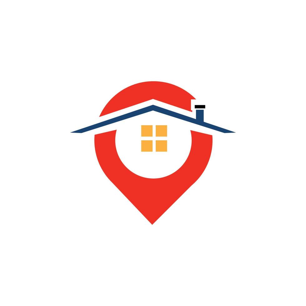 een huis plaats logo, huis plaats, pin huis logo vector