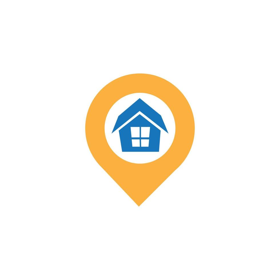 een huis plaats logo, huis plaats, pin huis logo vector