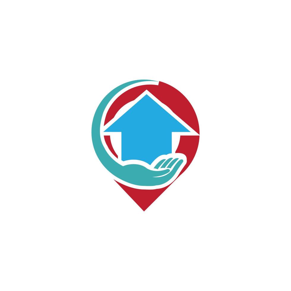 een huis plaats logo, huis plaats, pin huis logo vector